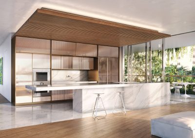 3D rendering sample of a kitchen design in Monad Terrace condo.