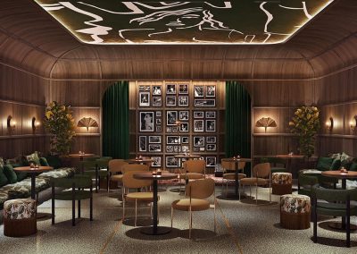 3D rendering sample of the lounge design in Natiivo Miami condo.