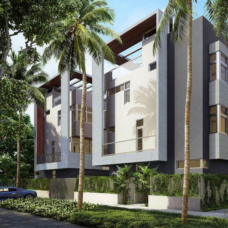 Modern townhouse building in Coconut Grove.