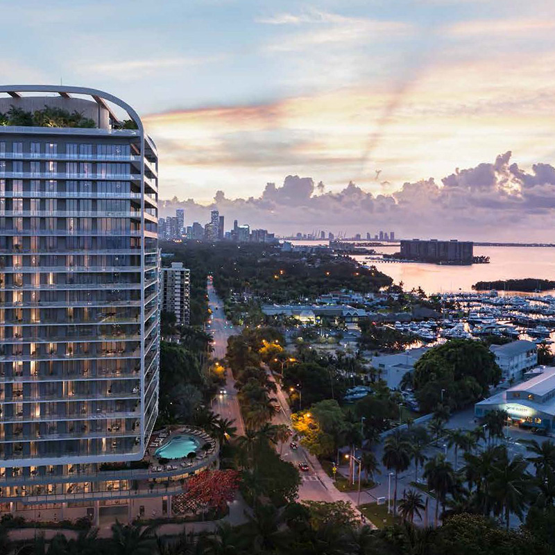 View of Coconut Grove marina accross Mr. C Residences.